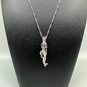3/$30 Mermaid Pendant Necklace 18K Gold Plated Chain Caged Pearl Nautical